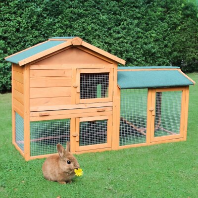 Preisknaller -- Kaninchenstall „Klopfer“ von zoo-xxl® – kompakter Hasenstall für draußen - Kaninchenstall Klopfer von zoo-xxl® | Kompakt &amp; wetterfest