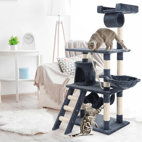 Katzenkratzbaum 141cm Kratzbaum Kletterbaum Spielbaum Sisal -- Balu -- zoo-xxl®