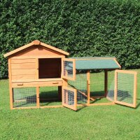 Kaninchenstall, Kleintierstall, Hasenstall Klopfer - mit hochwertiger Kunststoffschublade