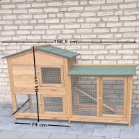 Kaninchenstall Kleintier Terasse Balkon mit 3 Schubladen Klopfer-Plus von Zoo-XXL