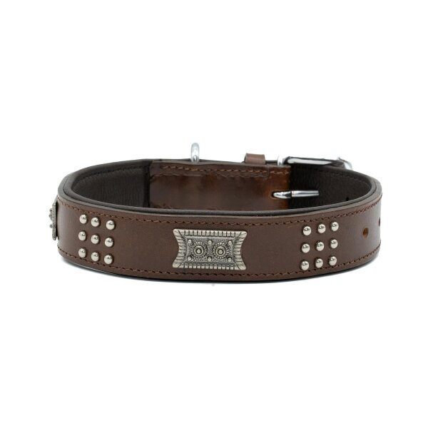 Zoo-XXL Braun Echtleder Hundehalsband 48-58cm