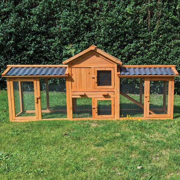 Kaninchenstall Picasso mit PVC Welldach