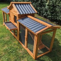 Kaninchenstall Picasso mit PVC Welldach