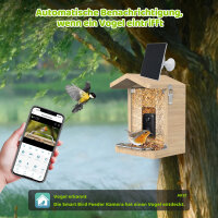 Vogelfutterstation mit Kamera mit Solarpanel Sanilu®