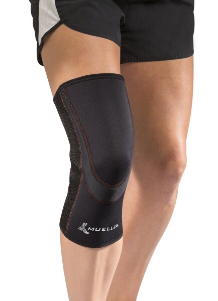 MUELLER Kniebandage ohne Patellaöffnung, atmungsaktiv, schwarz