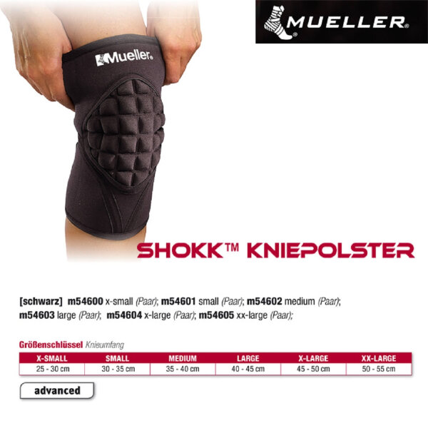 MUELLER Shokk Kniepolster paarweise in schwarz