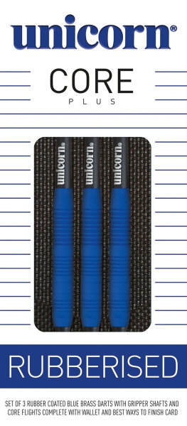 Unicorn Core Plus Rubberised Blue Steel Darts