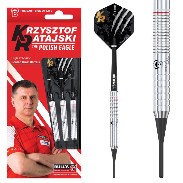 BULLS Krzysztof Ratajski Brass Silver Soft Dart - 18g -- 1 Satz