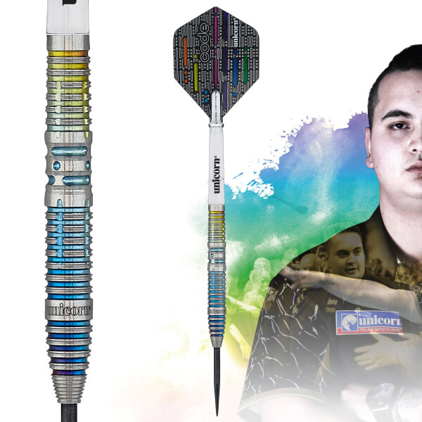 Unicorn Jeffrey de Zwaan Code Players Steel Dart - 23g -- 1 Satz