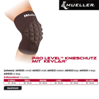 MUELLER Pro Level Knieschutz mit Kevlar in schwarz -- 1 Stck