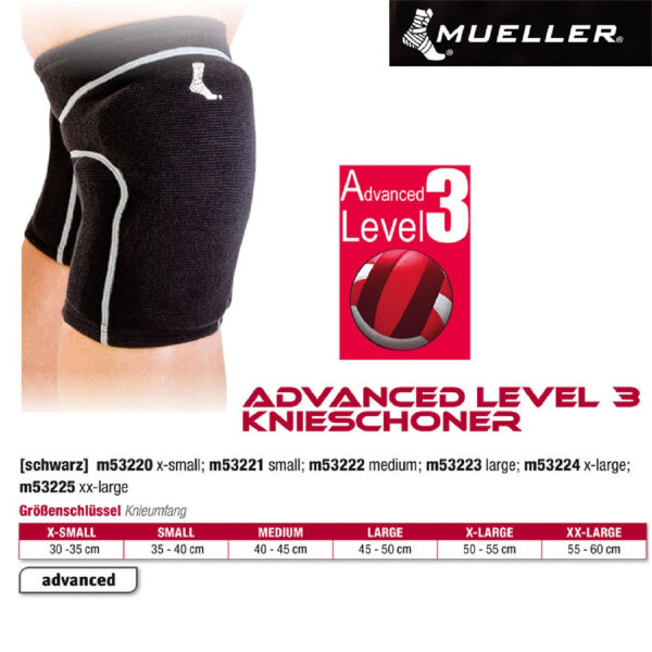 MUELLER Advanced Level 3 Knieschoner in schwarz -- 1 Paar