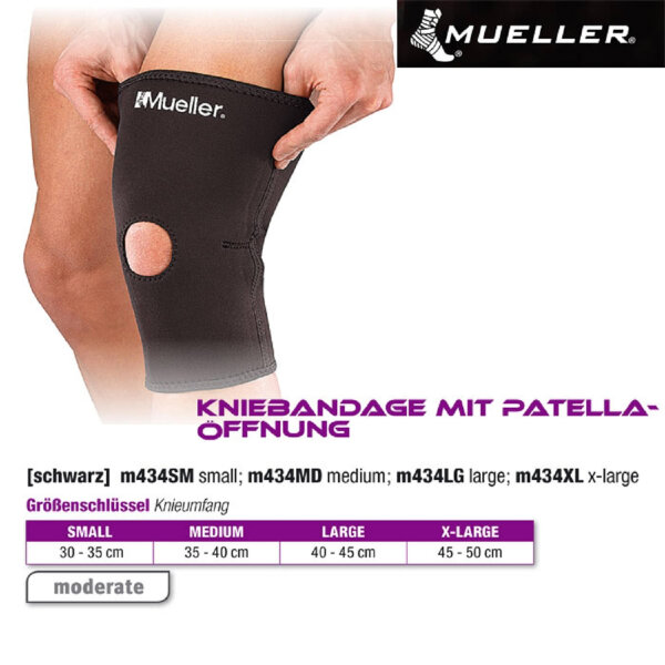 MUELLER Kniebandage mit Patellaöffnung -- 1 Stck