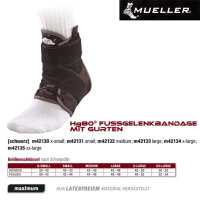 MUELLER Hg80 Fußgelenkbandage mit Gurten -- 1 Stck