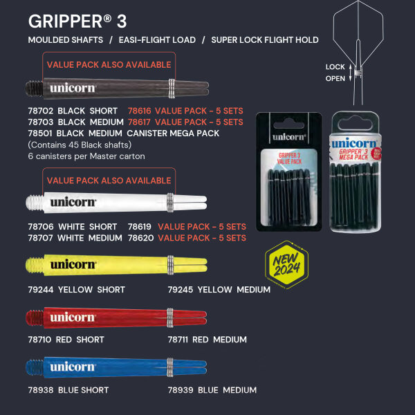 Unicorn Gripper 3 Shaft -- 1 Satz