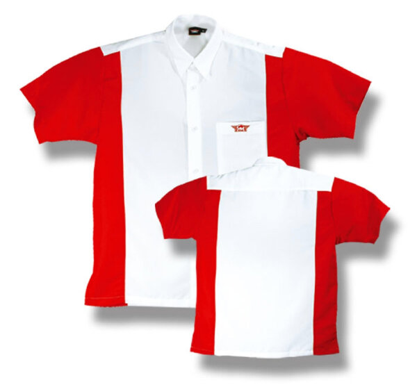 BULLS Dartshirt Weiß/Rot - L -- 1 Stck