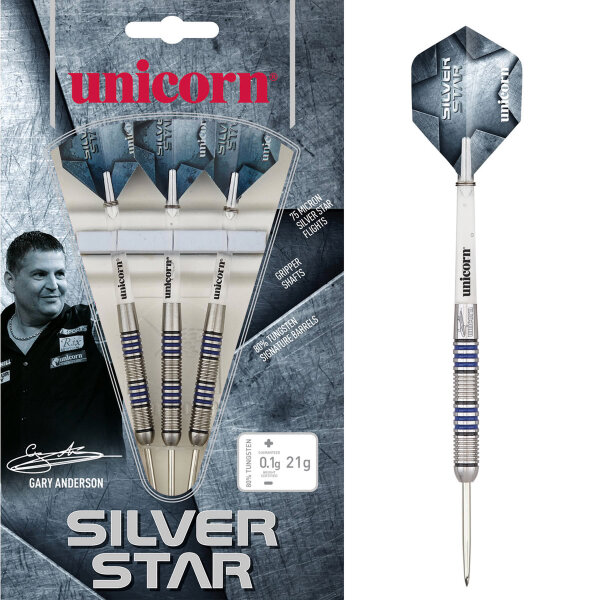 Unicorn Silver Star Gary Anderson Steel Darts - 25g -- 1 Satz