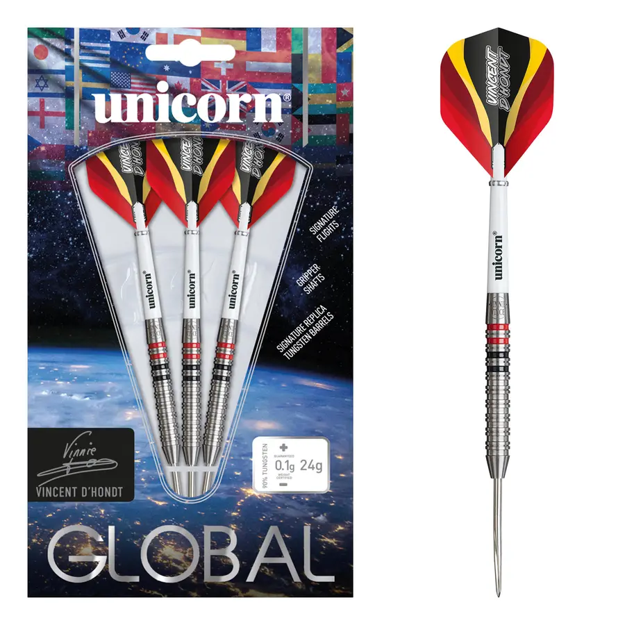 Unicorn Global Vincent D'Hondt 24g Steel Tip 90% Tungsten - 24g -- 1 Satz