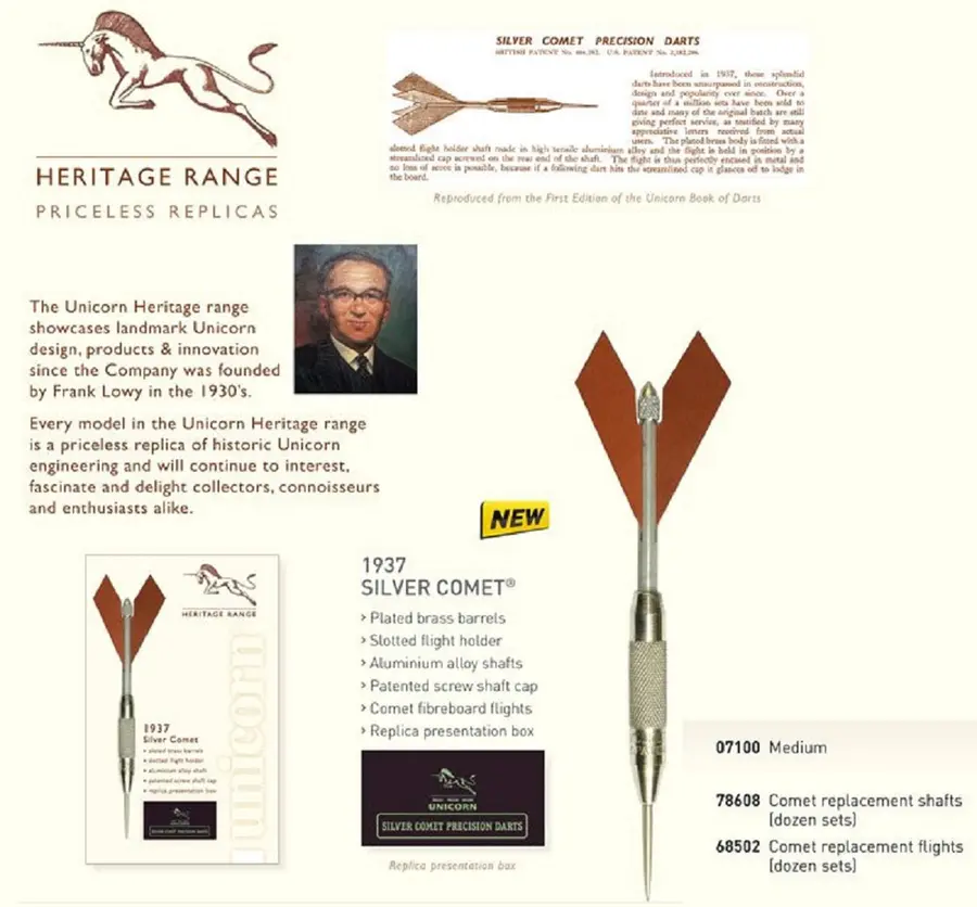Unicorn Silver Comet Flights - Plus -- 1 Satz