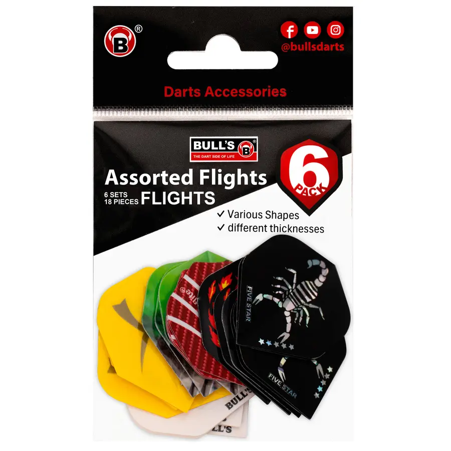 BULL'S 6-Pack Flights assort. - Sort. -- 1 Pack