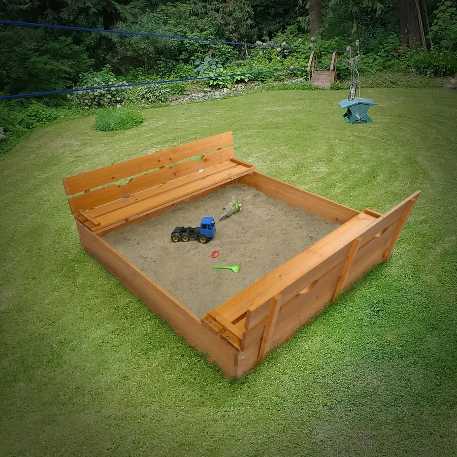 Sandkasten Spielplatz Kinder Plaza-S 97,5 x 106 cm von terra-garten®