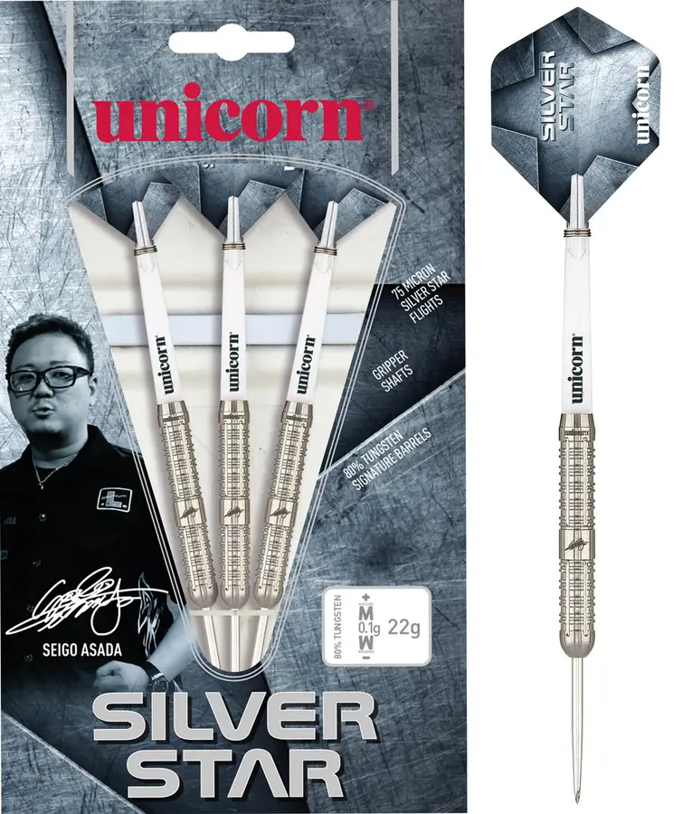 Unicorn Seigo Asada Silver Star Steel Darts -- 1 Satz