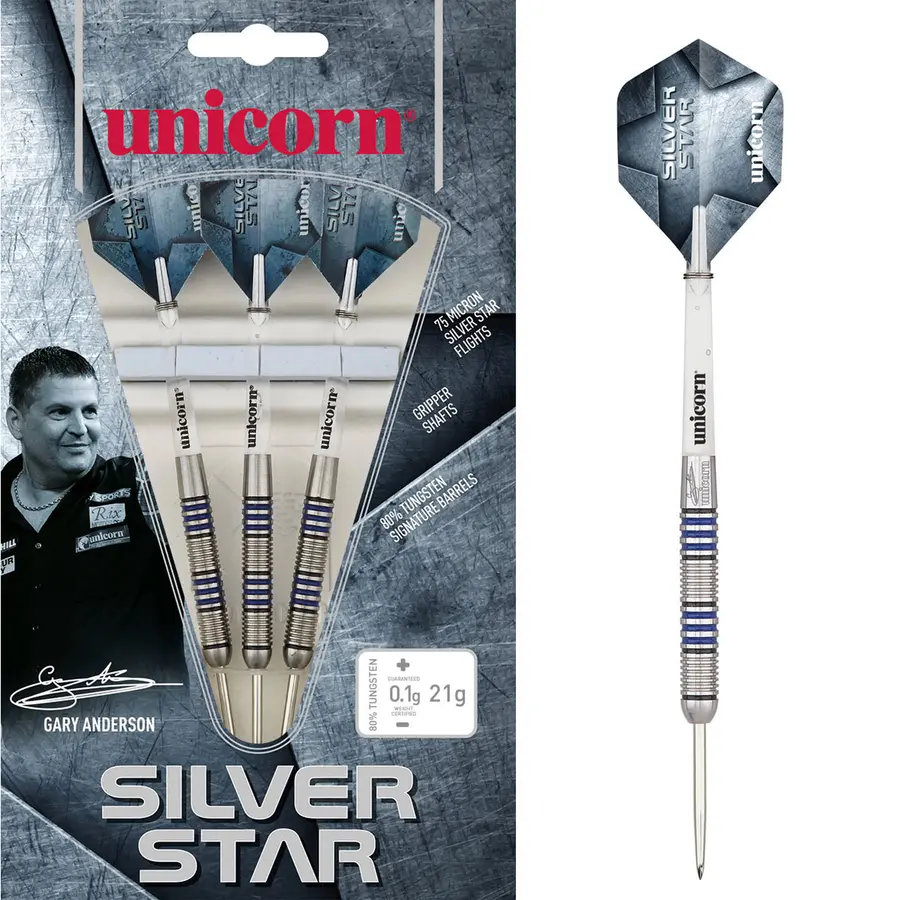 Unicorn Silver Star Gary Anderson Steel Darts -- 1 Satz