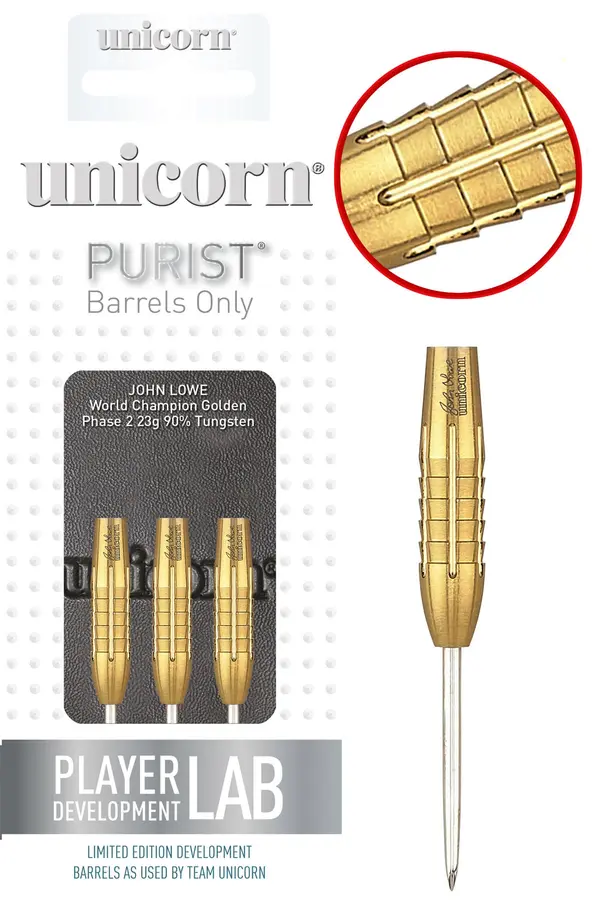 Unicorn Golden John Lowe Purist Steel Barrels -- 1 Satz