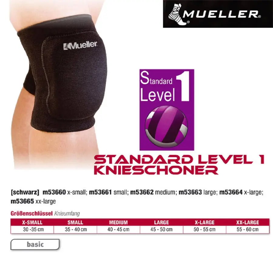 MUELLER Standard Level 1 Knieschoner in schwarz -- 1 Paar