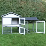 Kaninchenstall Klopfer grau/weiß – vista 6