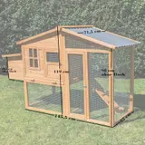 Hühnerhaus Liese -- mit PVC Welldach -- auch mit Extra-Auslauf – Ansicht 3