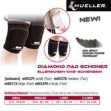 MUELLER Diamond Pad Schoner Ellenbogen-Knie-Schienbein paarweise in Schwarz -- 1 Paar – Ansicht 5